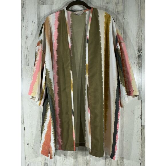 Mignon Doo Anthropologie Kimono Cardigan Open Front Multicolored Tie Dye READ - Picture 2 of 11